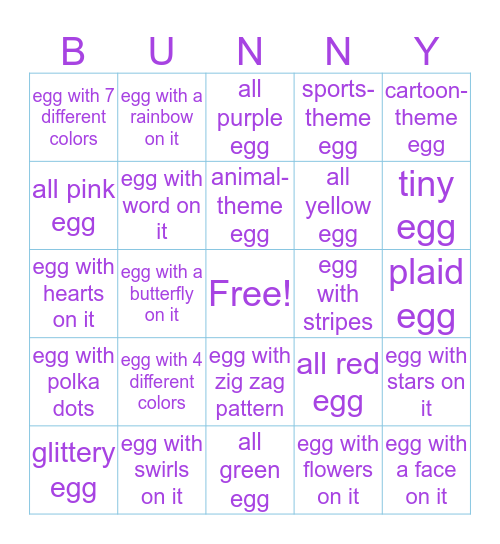 Easter Egg Bingo! Bingo Card