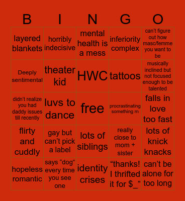 G-Renn Bingo Card