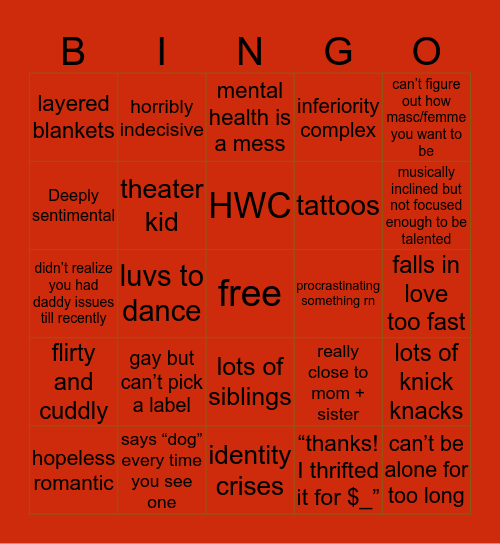 G-Renn Bingo Card