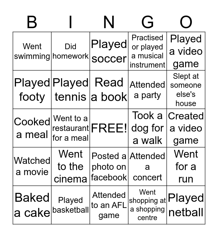 what-did-you-do-on-the-weekend-bingo-card