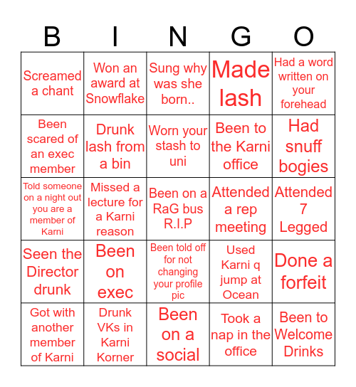 KARNI BINGO Card