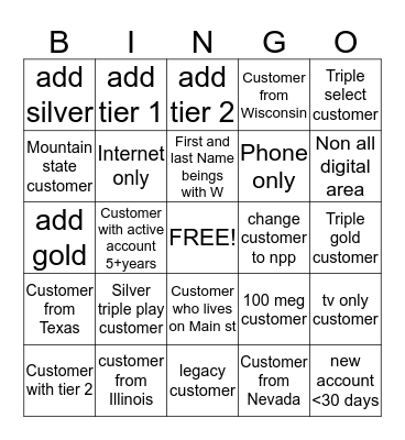 Charter Bingo! Bingo Card