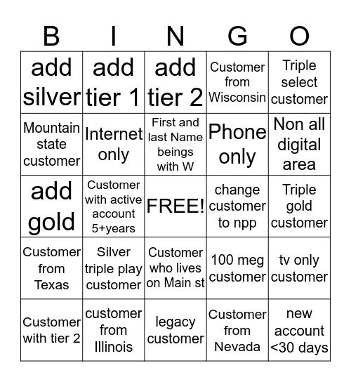 Charter Bingo! Bingo Card