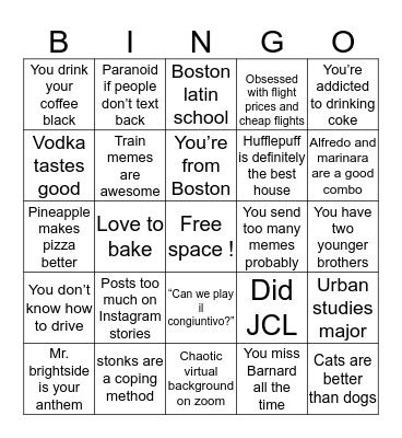 bingo Card