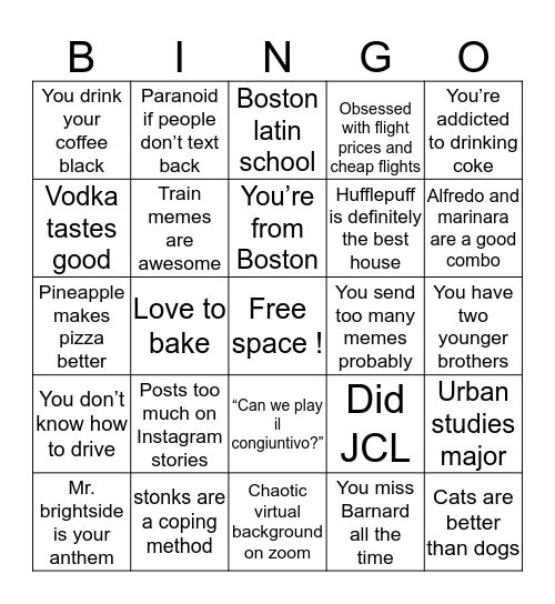 bingo Card