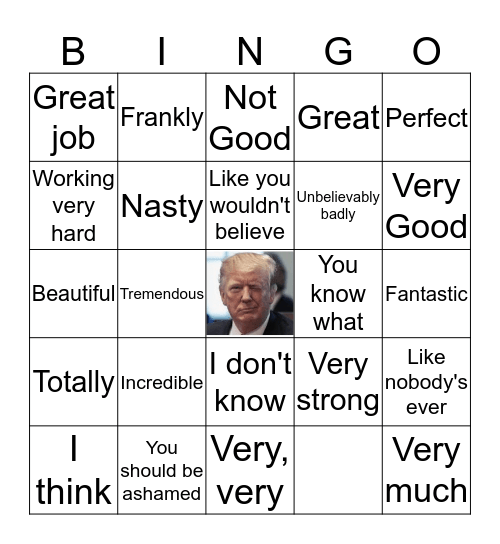 DAILY DRINK WITH THE DONALD Bingo Card