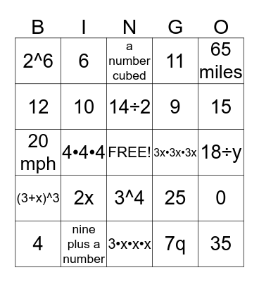 Chapter 1.1-1.3 BINGO Card