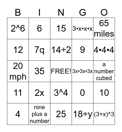 Chapter 1.1-1.3 BINGO Card