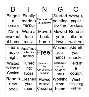 Kcss Bingo Card