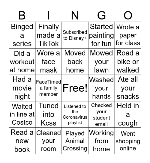 Kcss Bingo Card