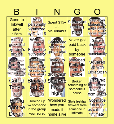 INTIMATE GET TOGETHER Bingo Card