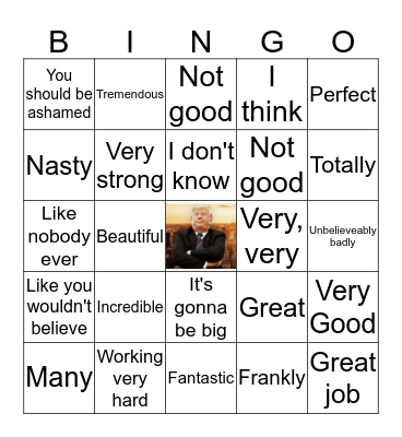 Trump COVID-19 Conference Bingo Card