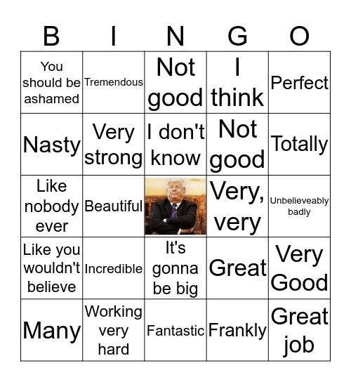 Trump COVID-19 Conference Bingo Card