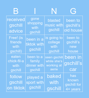 gschilly bingo Card