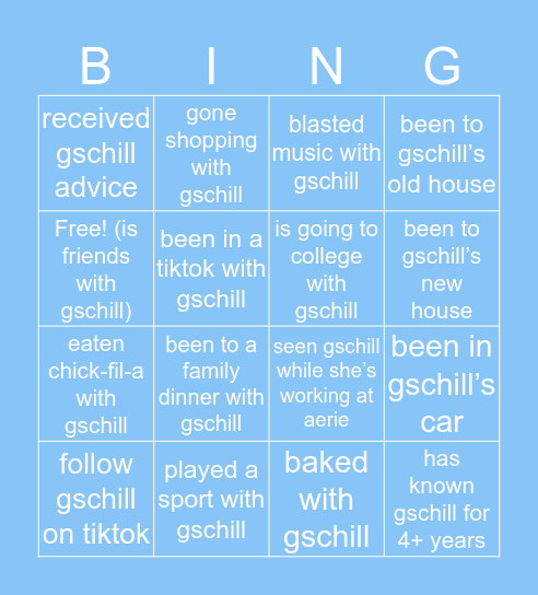 gschilly bingo Card