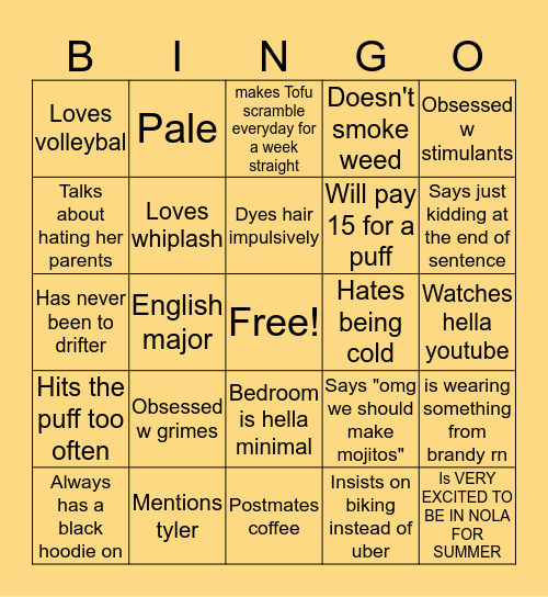 Gill Bingo Card