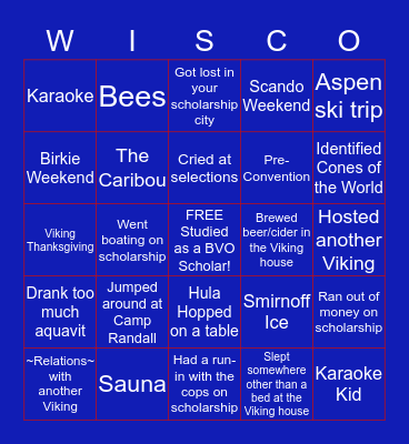 Viking Bingo Card