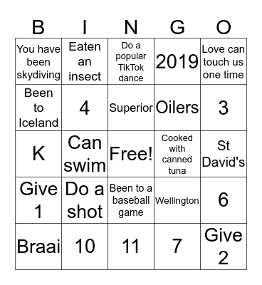 AM bingo (Canadian twist) Bingo Card