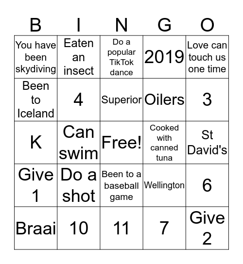 AM bingo (Canadian twist) Bingo Card
