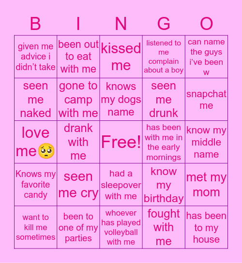 M A R I A S Bingo Card