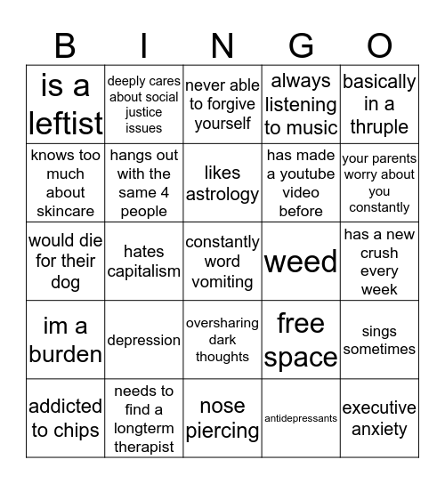 bingo but trina edition Bingo Card