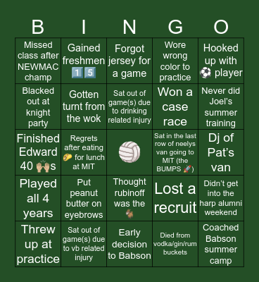 GOONS BINGO Card