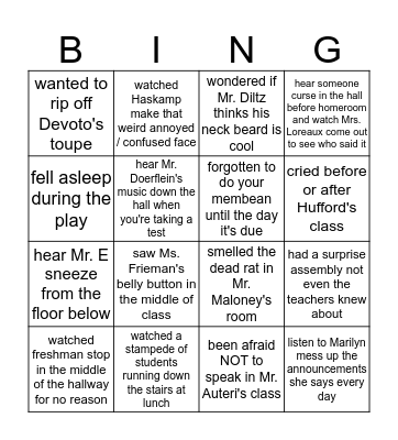 NCC BINGO Card