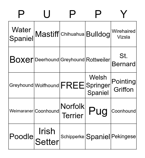GUNTER Bingo Card