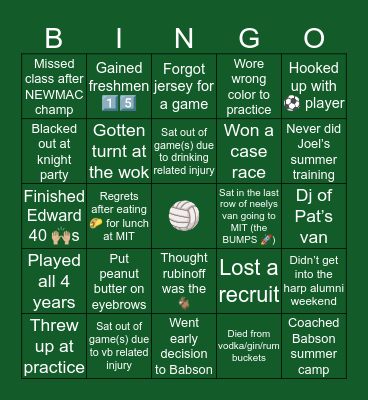 GOONS BINGO Card