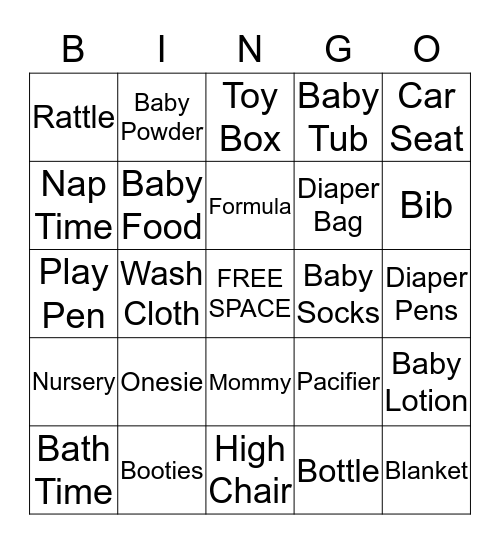 Baby Shower  Bingo Card