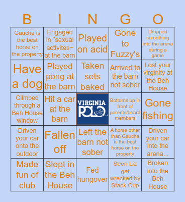 Virginia Polo Bingo Card