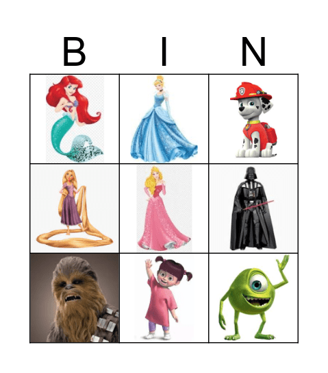 Reese, Nina, & Katie Disney Bingo! Bingo Card