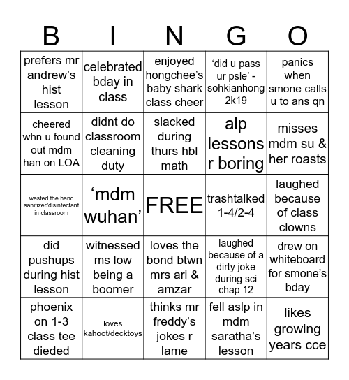 1E3 Phoenix / 2E3 Elite Bingo Card