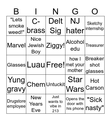 Noah Perl Bingo Card