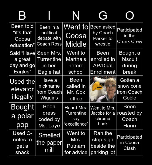 COOSA HIGH Bingo Card