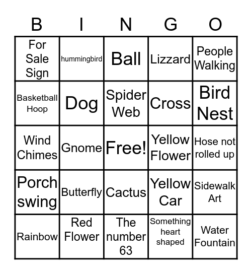 Neighborhood Bingo CMH Bingo Card