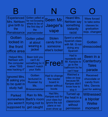 WIHS Bingo Card