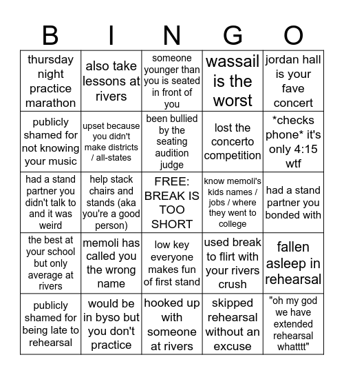 RYO BINGO Card