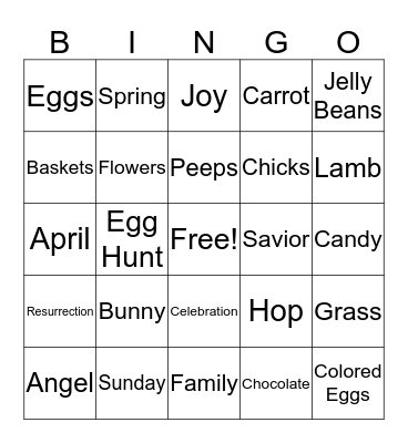Easter Bingo Card