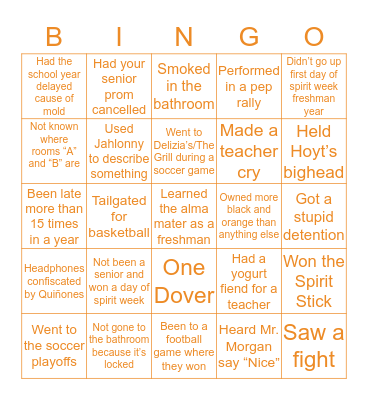 DHS Bingo Card