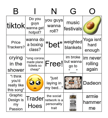 Brittany Bingo Card