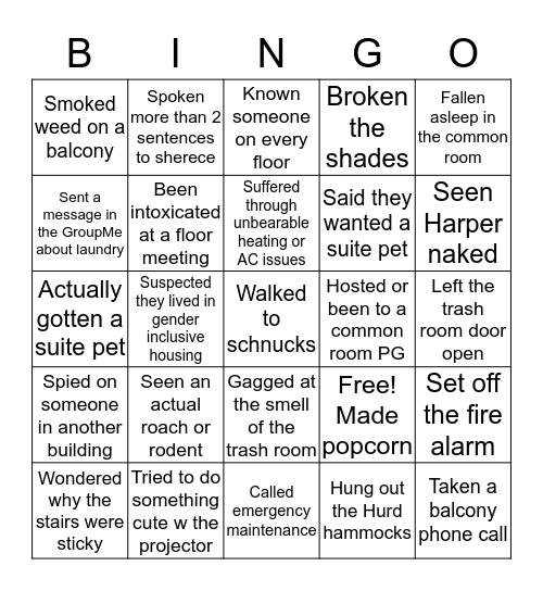 Traditional Living Bingo Card