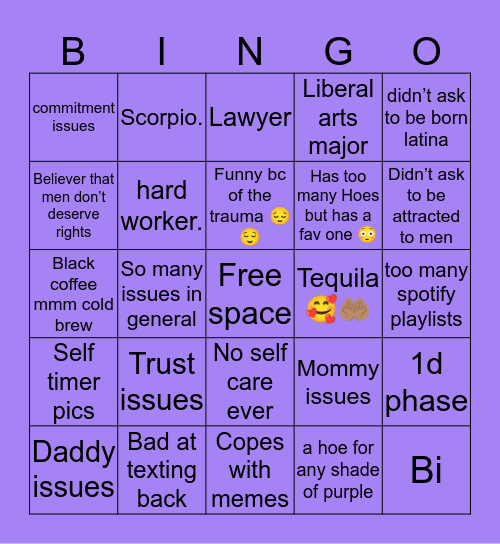 what about it Bingo Card