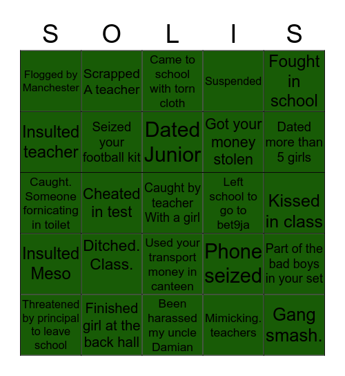 SOLIS BINGO 🌀🌀 Bingo Card
