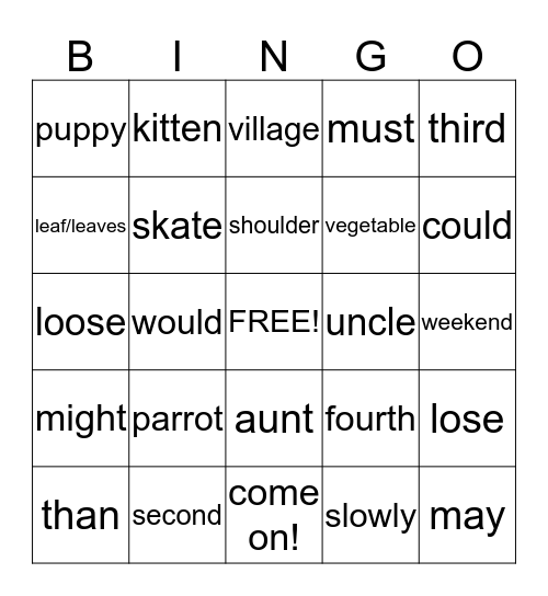 Bingo Card