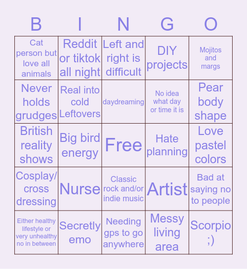 Abby Bingo Card