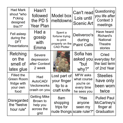 TPD Bingo Card