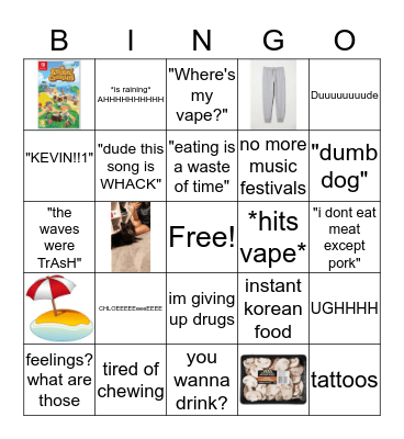 Anna Bingo Card