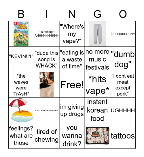 Anna Bingo Card