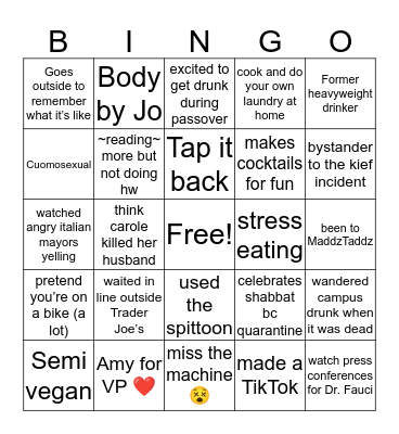 Mandy Bingo Card